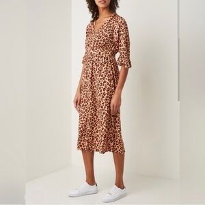 Scotch & Soda Aloha Hula Cheetah Leopard Print Midi Dress XS